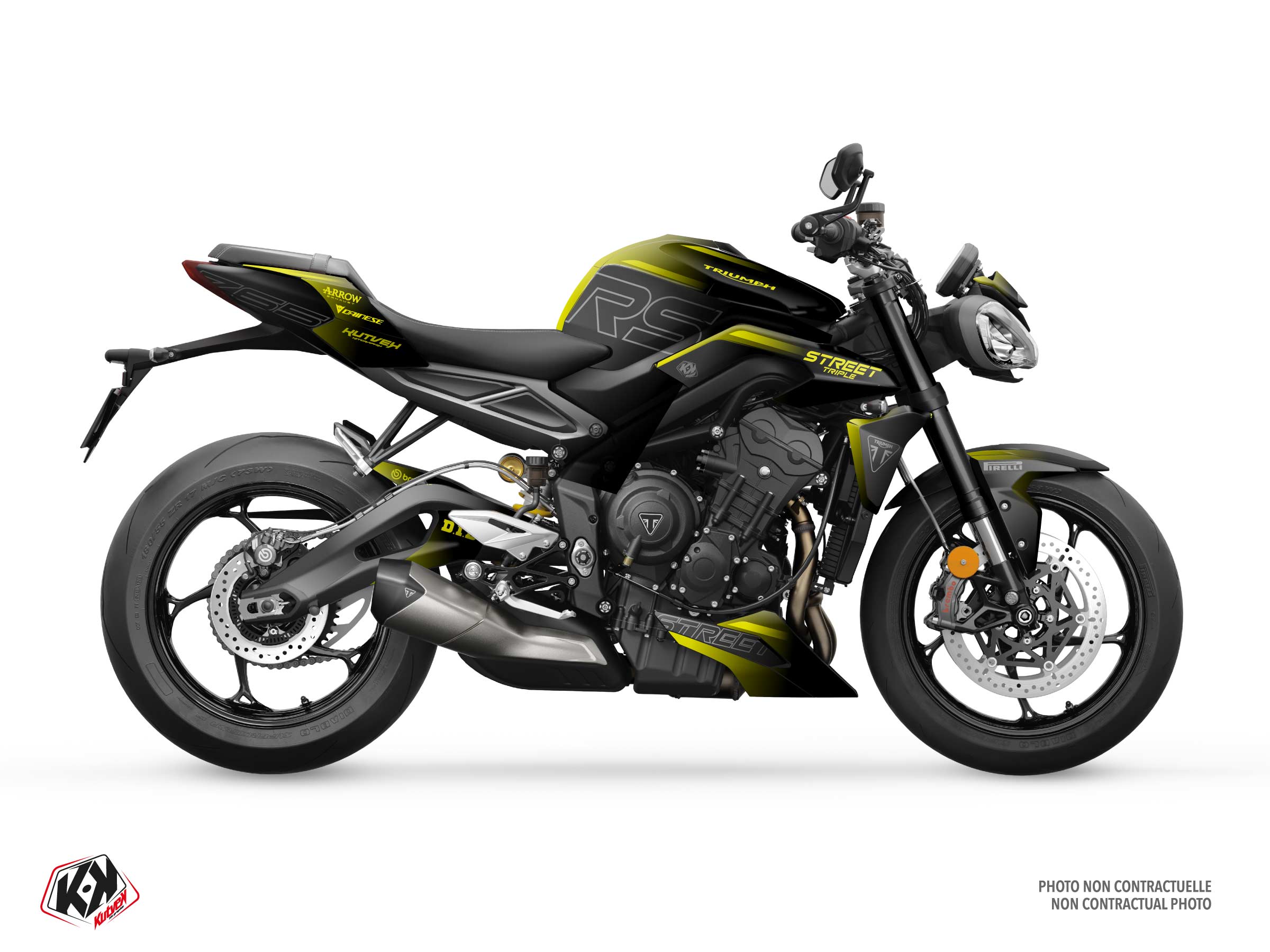 triumph street bike burnout  graphic kit black