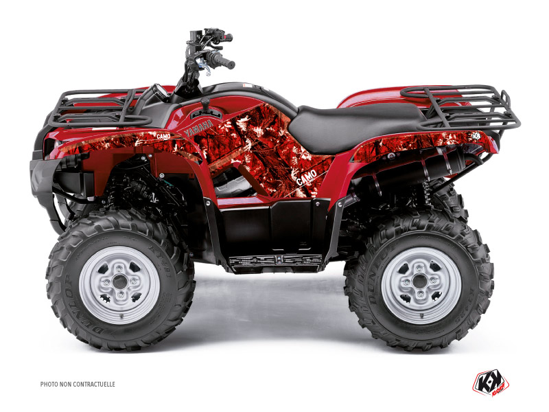 Yamaha 125 Grizzly ATV Camo Graphic Kit Red