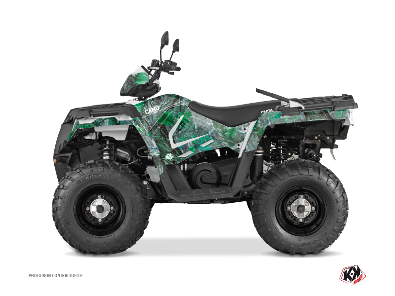 polaris atv camo  graphic kit green