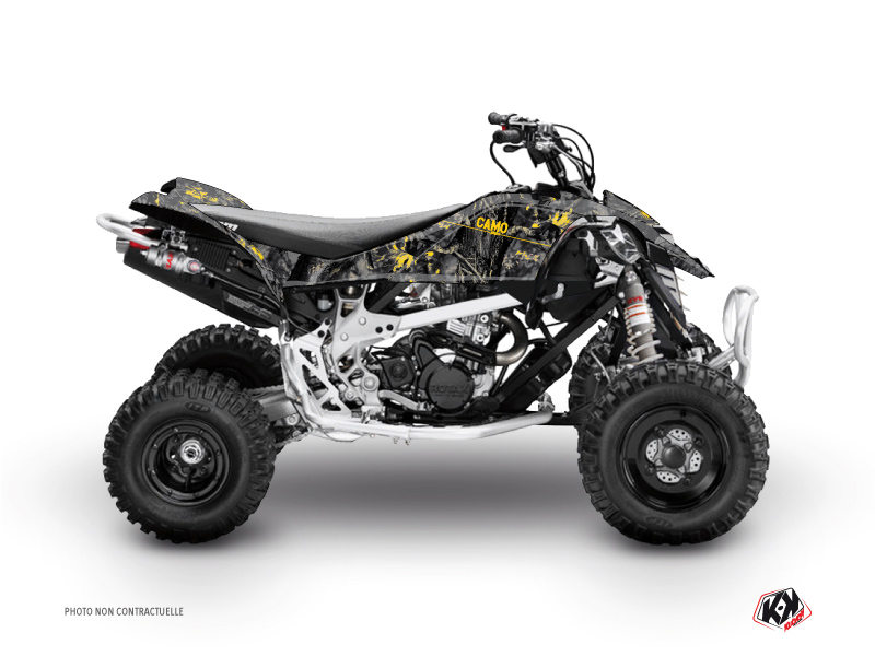 Can Am DS 450 ATV Camo Graphic Kit Black Yellow