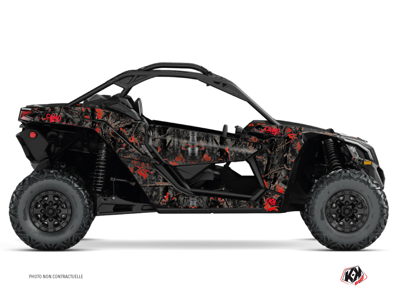 can-am utv camo  graphic kit black-red
