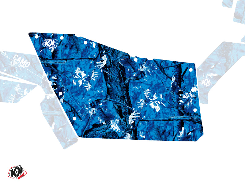 Kit Graphique Portes Origine Polaris Camo SSV Polaris RZR 570/800/900 2008-2014 Bleu