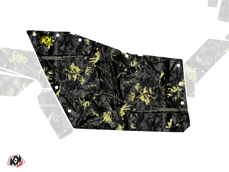 Kit Graphique Portes Origine Polaris Camo SSV Polaris RZR 570/800/900 2008-2014 Noir Jaune