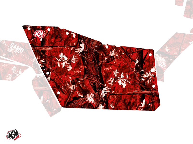 Kit Graphique Portes Origine Polaris Camo SSV Polaris RZR 570/800/900 2008-2014 Rouge