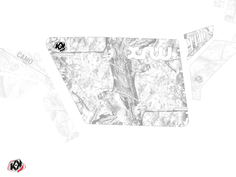 Kit Graphique Portes Standard XRW Camo SSV Polaris RZR 570/800/900 2008-2014 Blanc