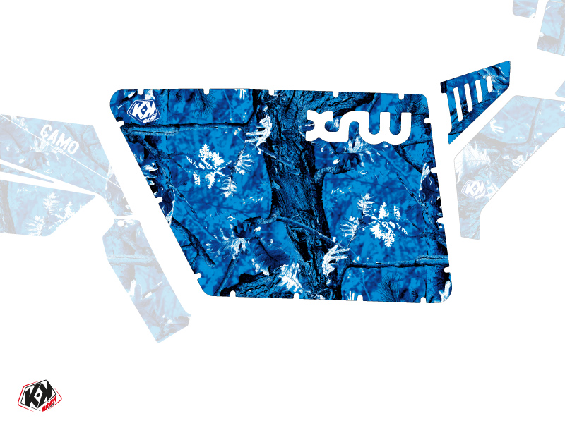 Kit Graphique Portes Standard XRW Camo SSV Polaris RZR 570/800/900 2008-2014 Bleu