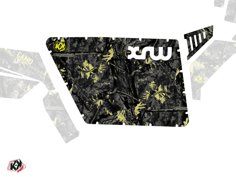 Kit Graphique Portes Standard XRW Camo SSV Polaris RZR 570/800/900 2008-2014 Noir Jaune