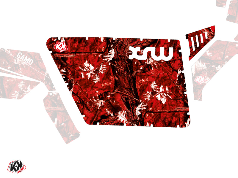 Kit Graphique Portes Standard XRW Camo SSV Polaris RZR 570/800/900 2008-2014 Rouge
