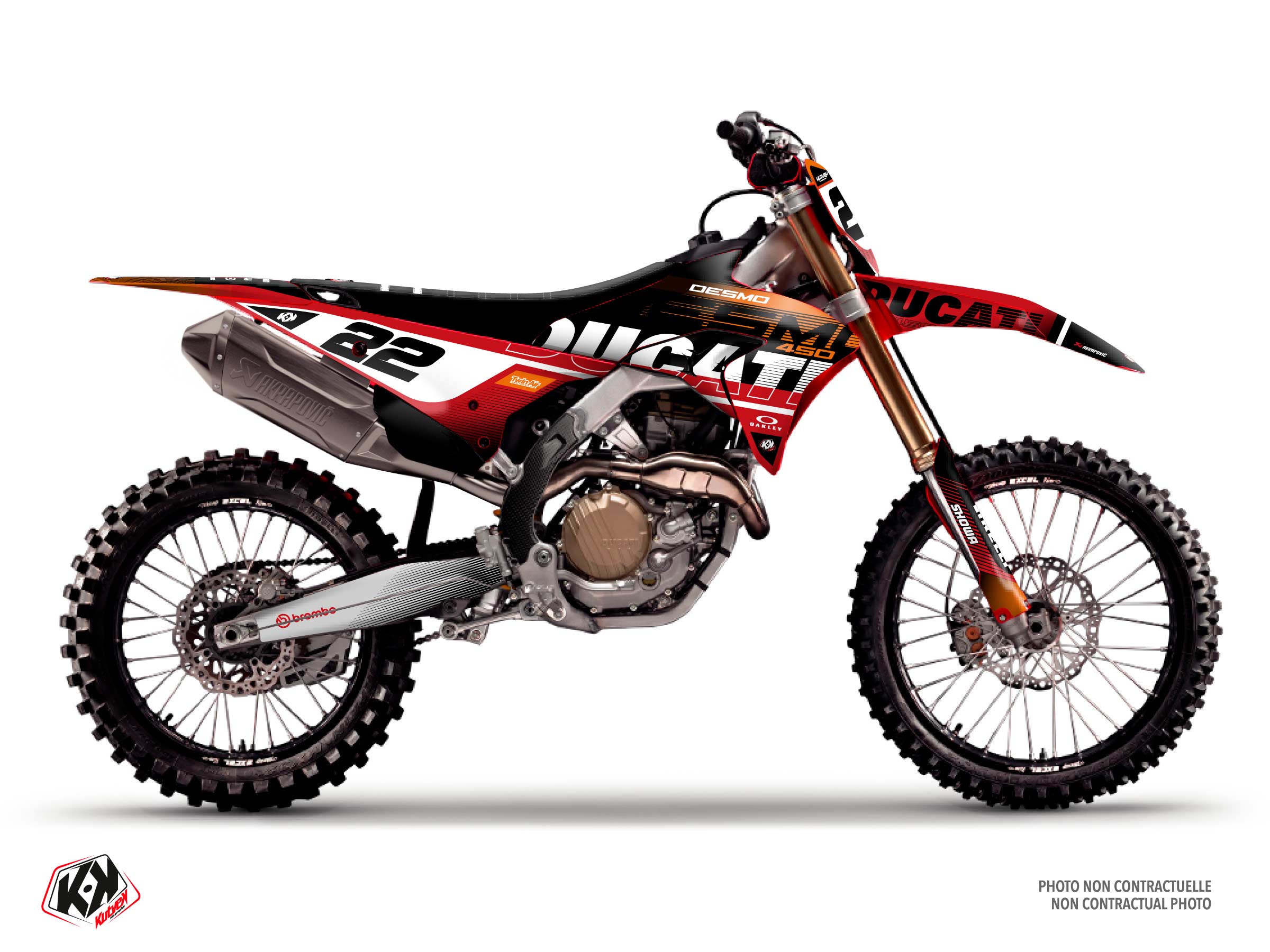 kit déco motocross ducati dardo orange 