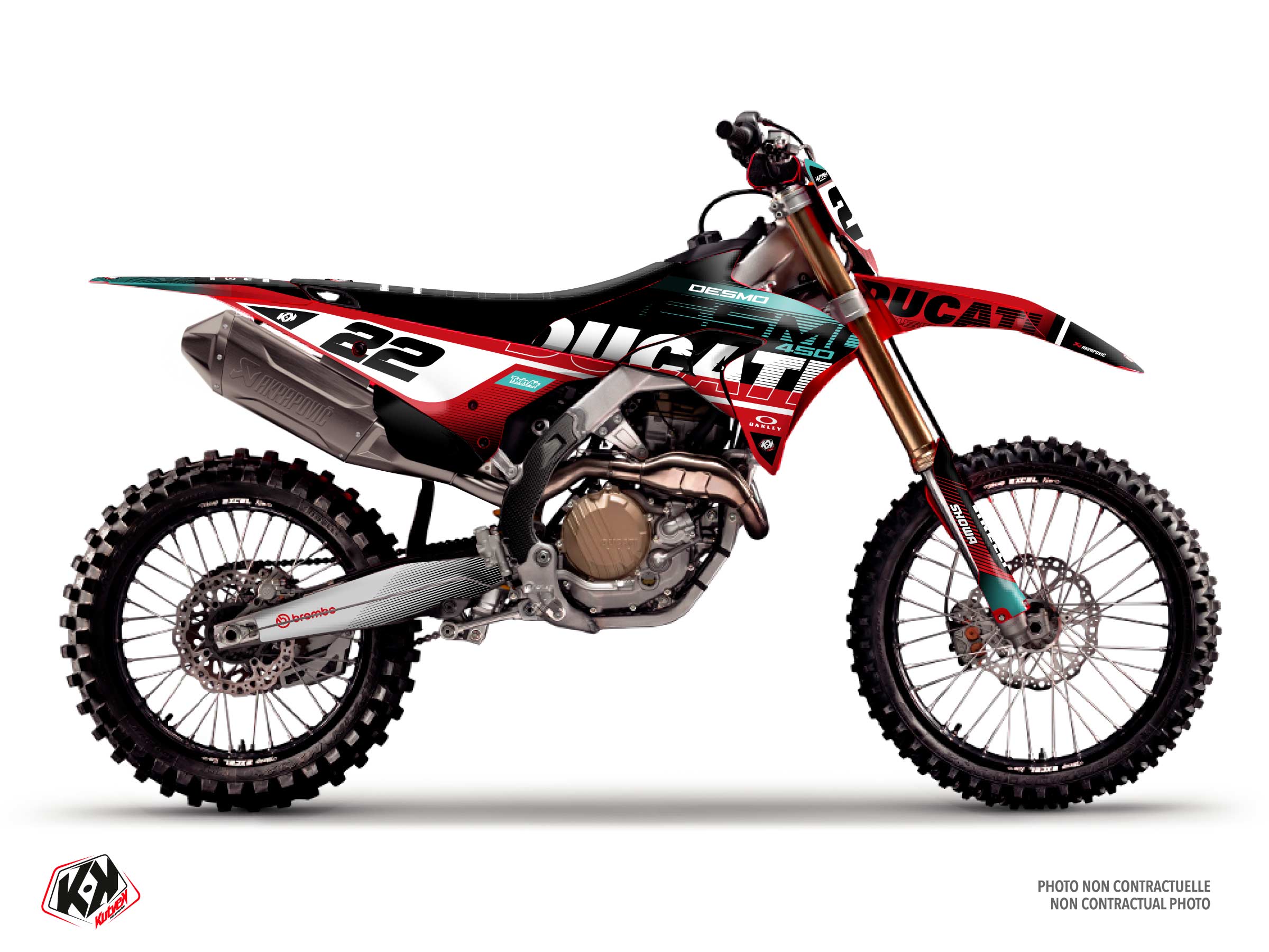 kit déco motocross ducati dardo turquoise 