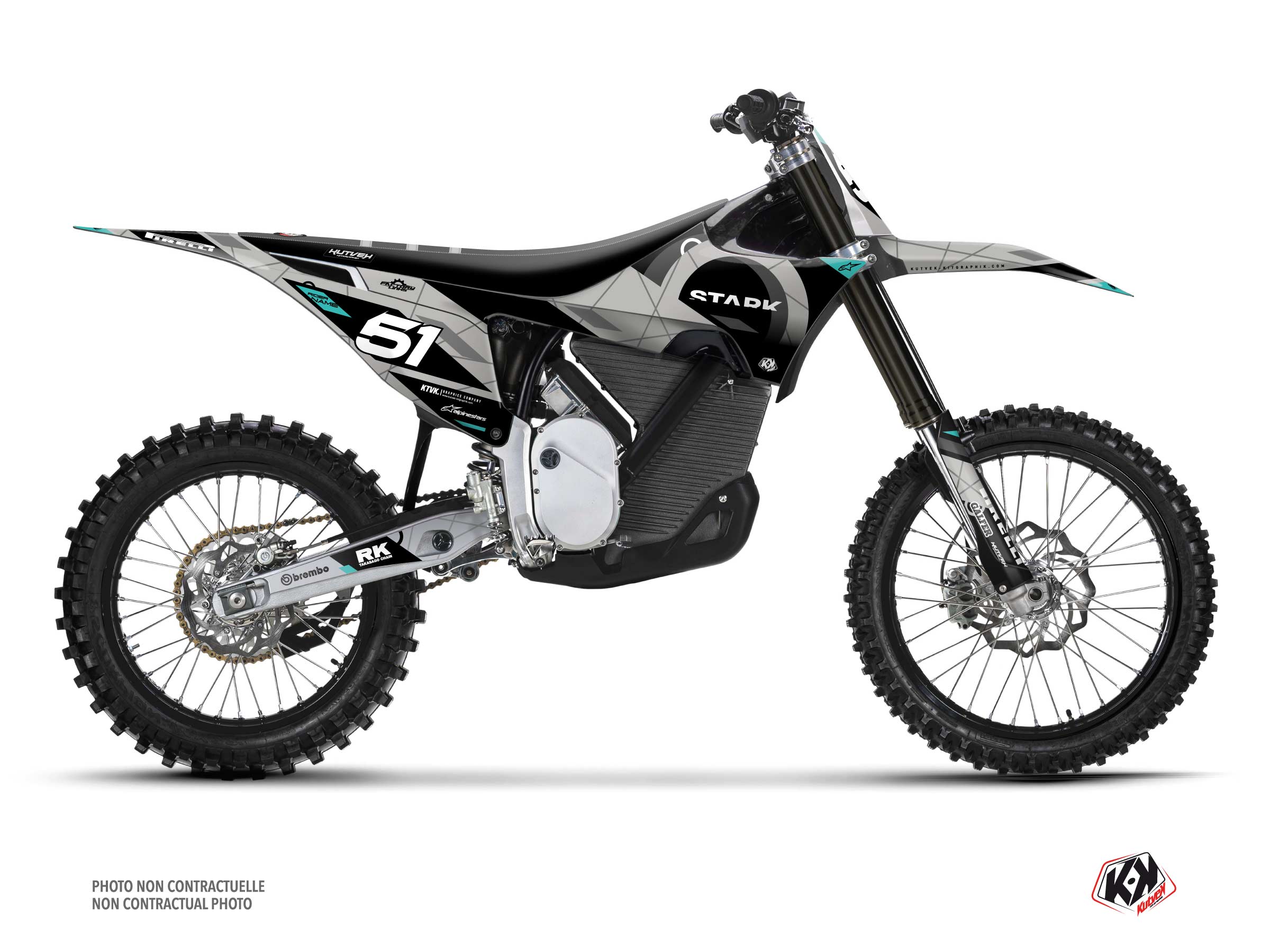 stark future dirt bike dekline  graphic kit grey