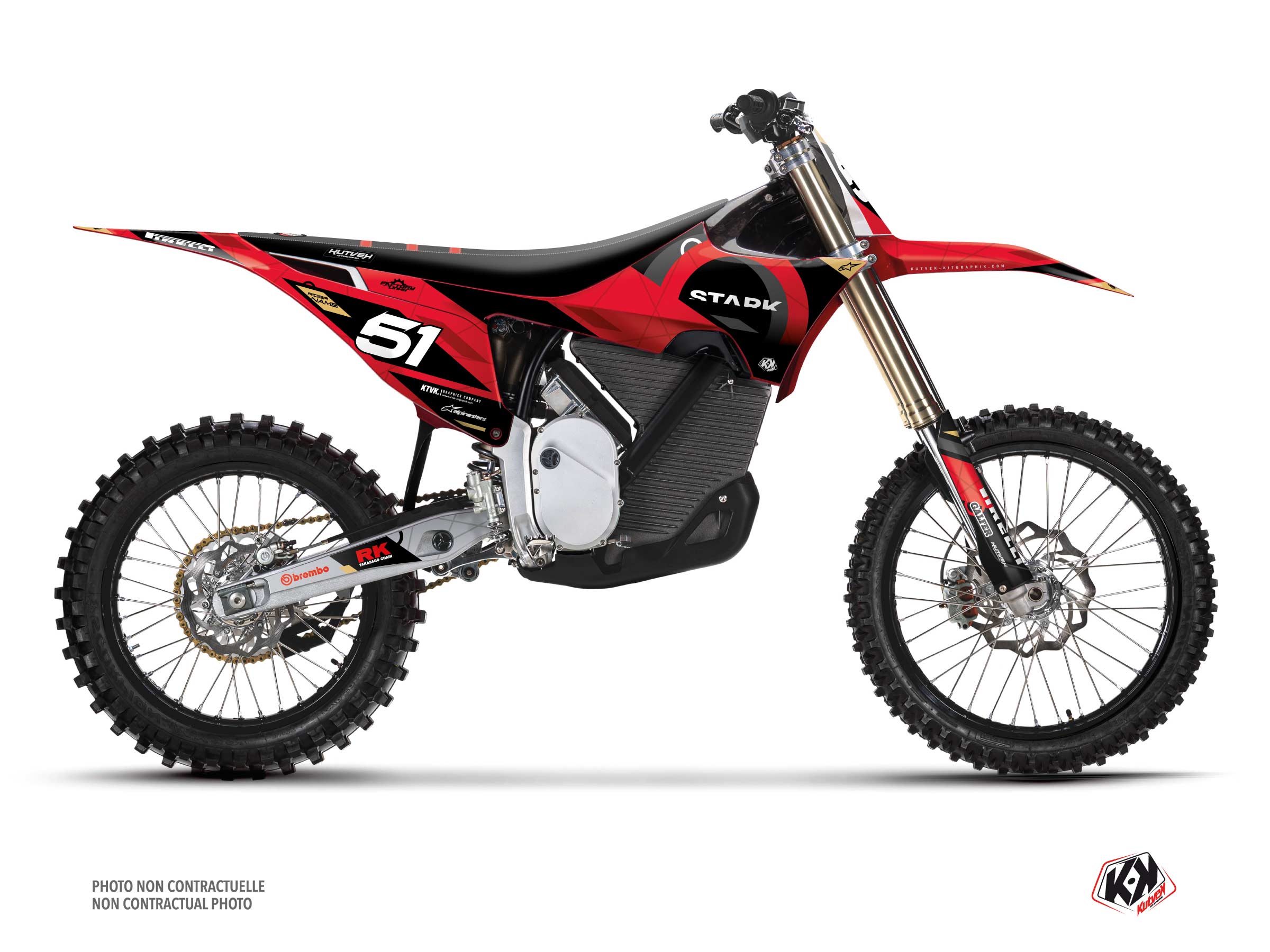 stark future dirt bike dekline  graphic kit red
