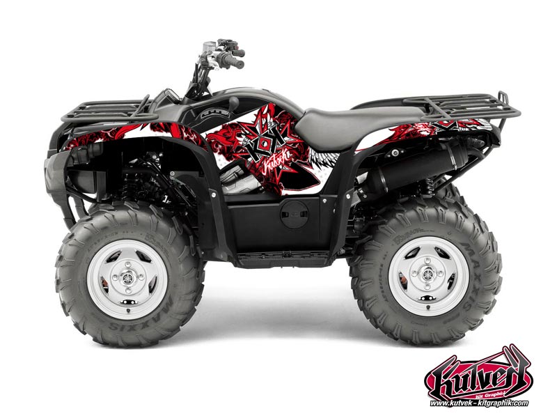 Yamaha 550-700 Grizzly ATV Demon Graphic Kit Red