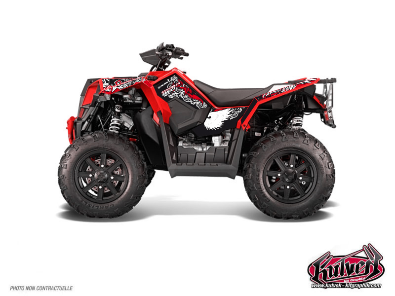 kit déco quad polaris demon rouge 