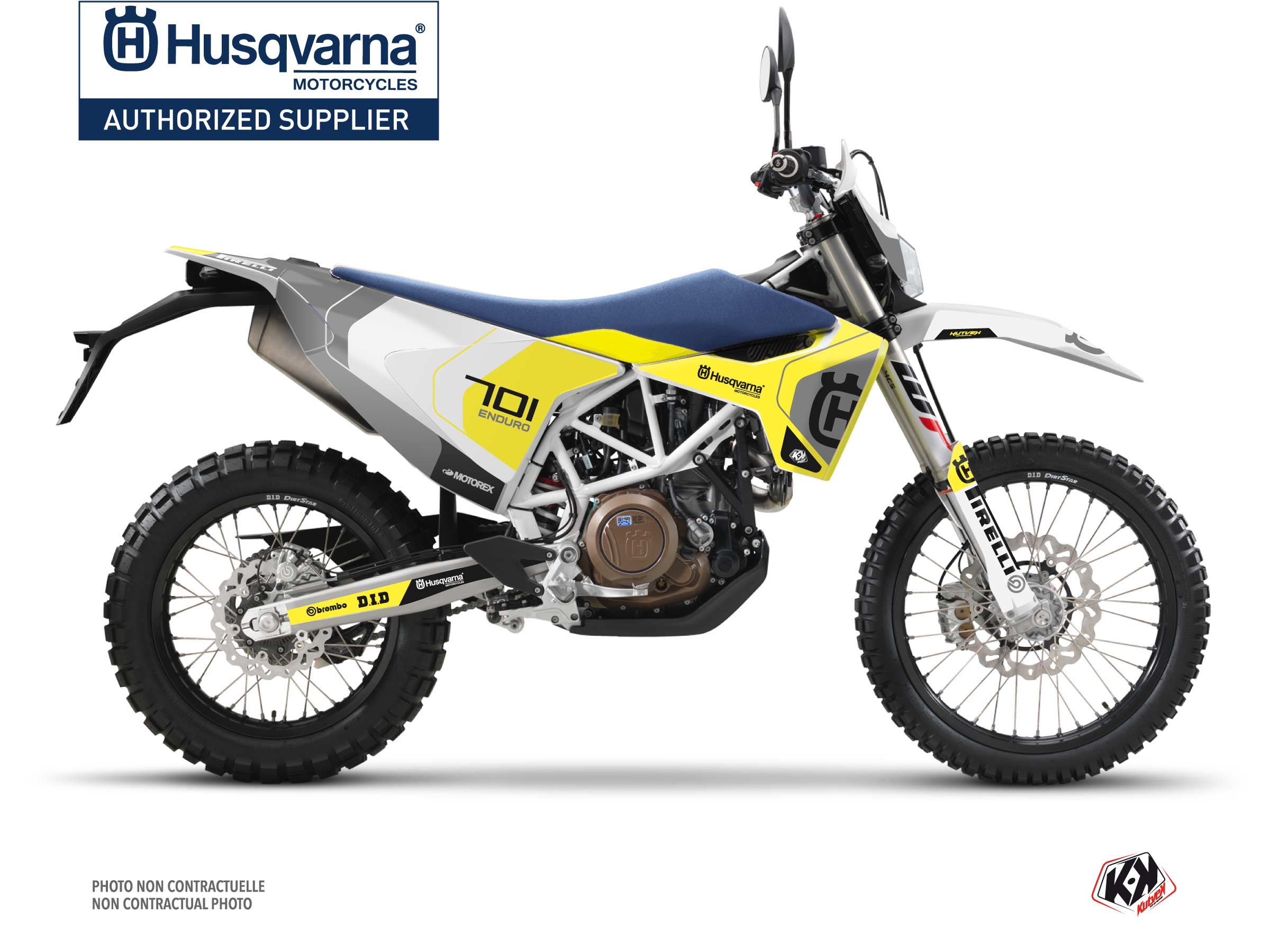 Husqvarna 701 Enduro Dirt Bike Diskovery Graphic Kit Grey