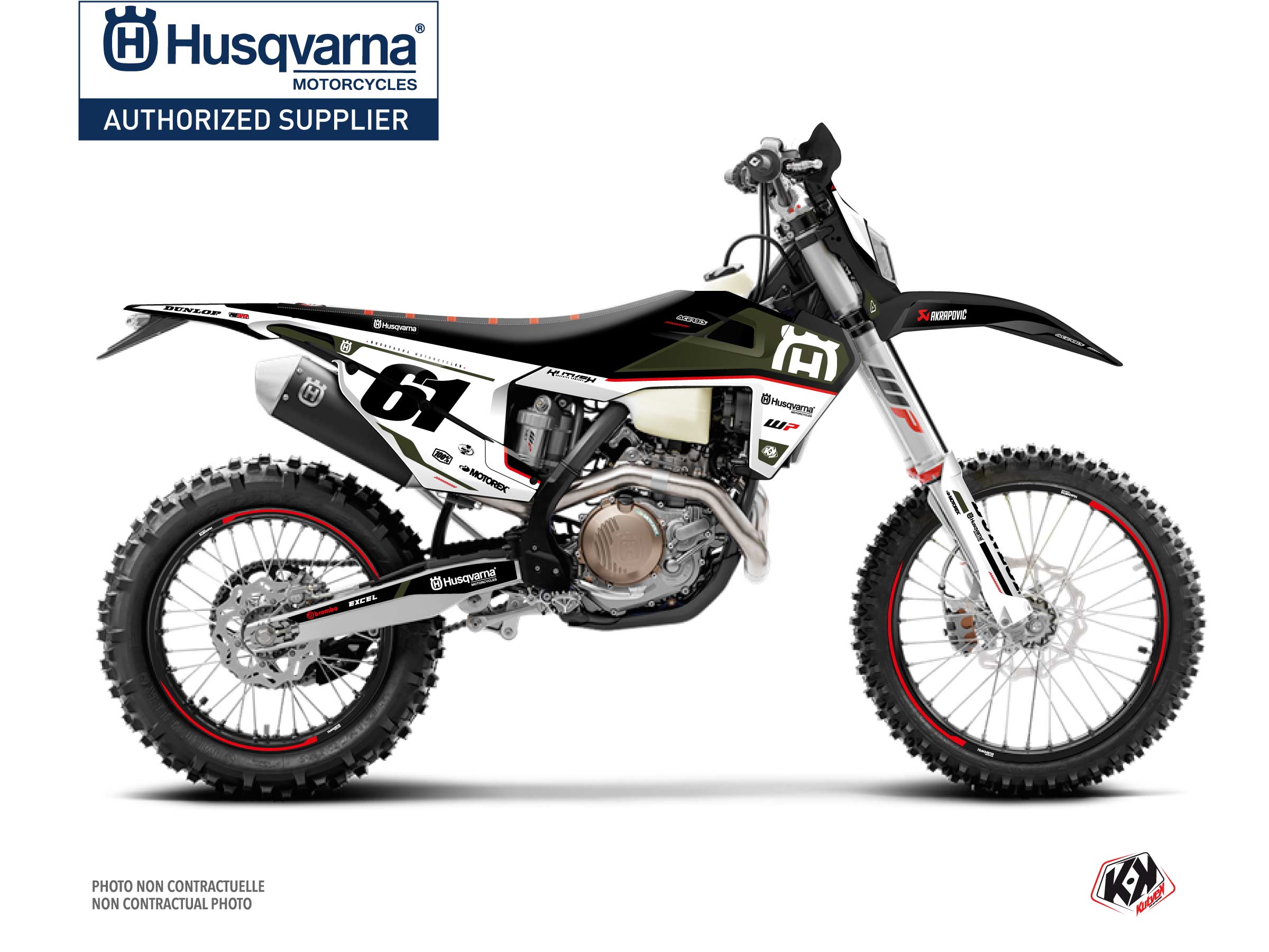Husqvarna 250 TE Dirt Bike D-SKT Graphic Kit Kaki