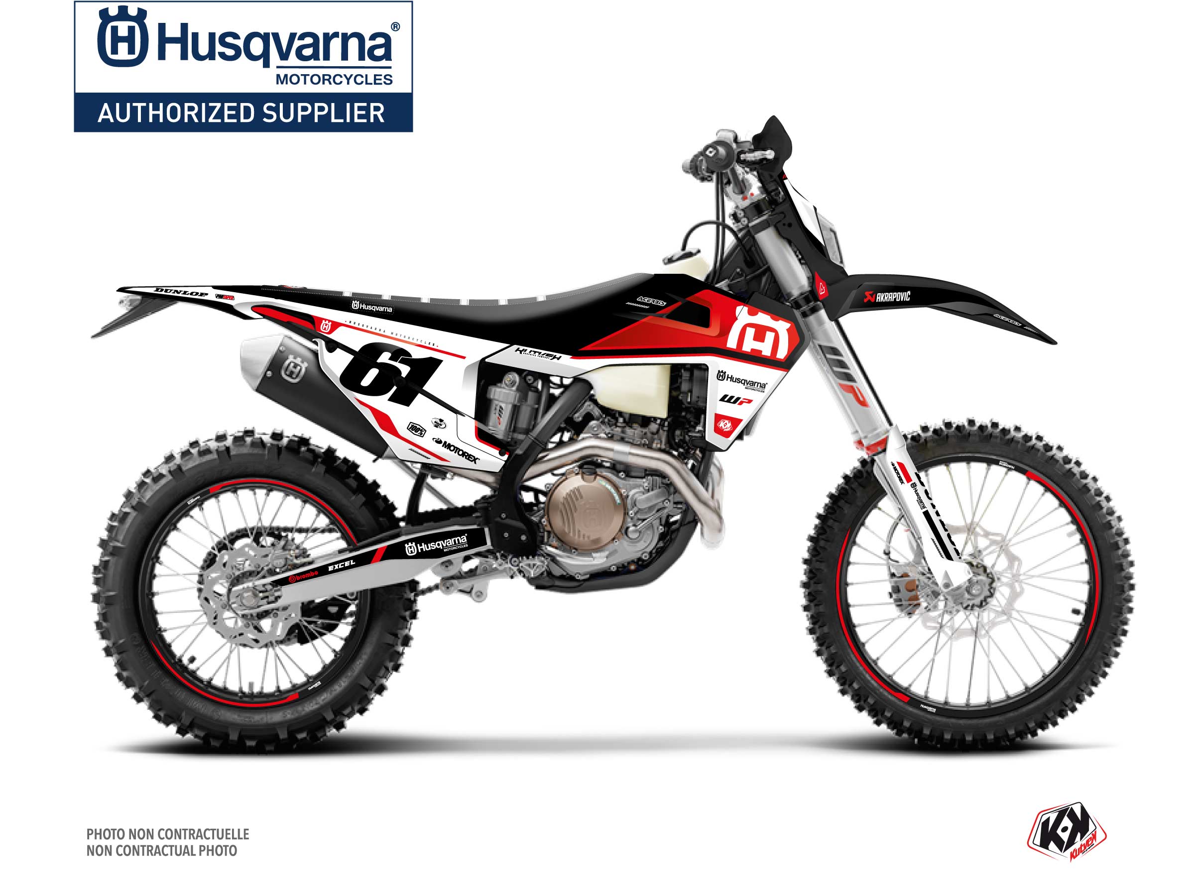 Husqvarna 125 TE Dirt Bike D-SKT Graphic Kit Red
