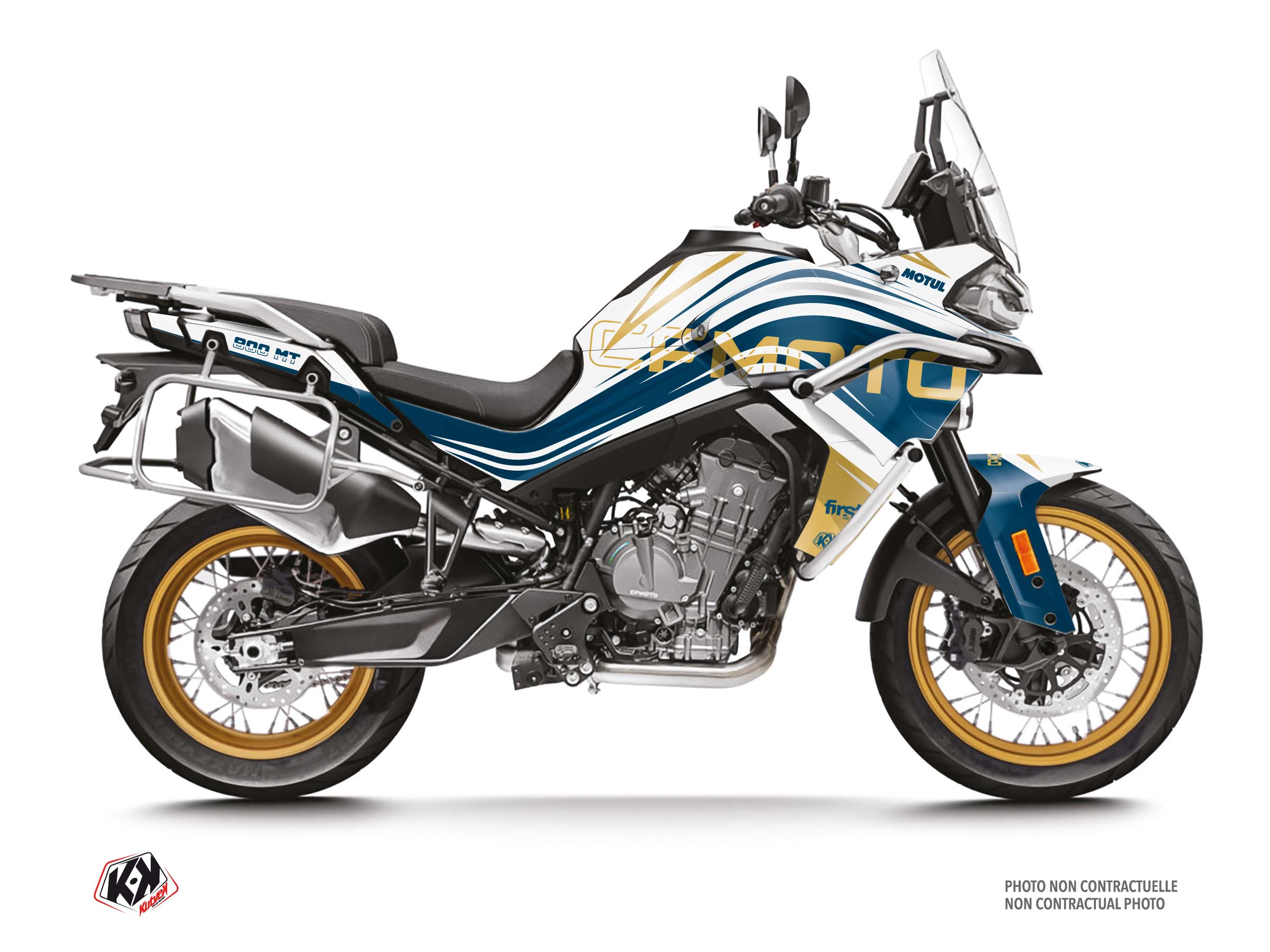 cf moto street bike drift  graphic kit white-gold