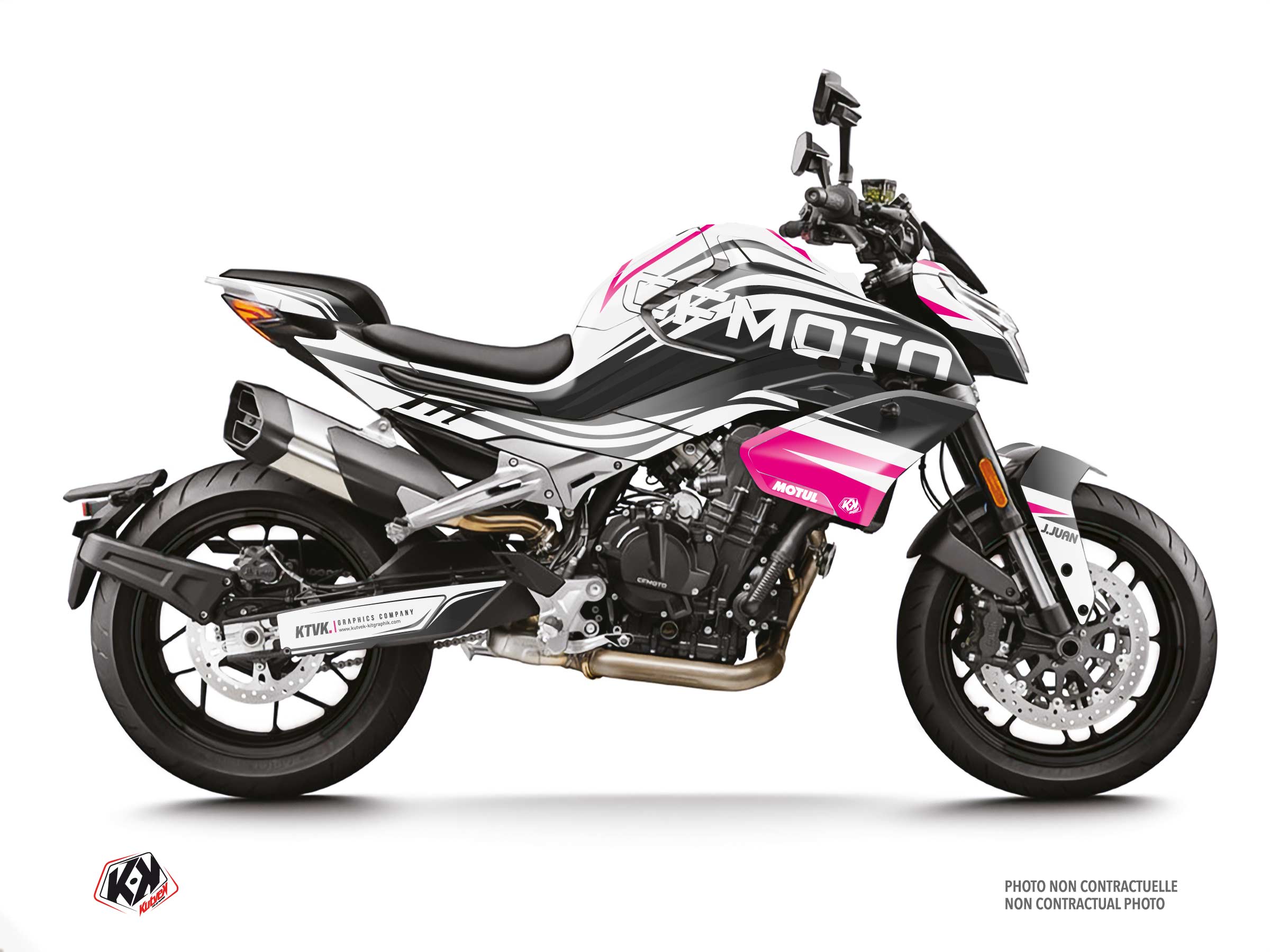 cf moto street bike drift  graphic kit white-pink