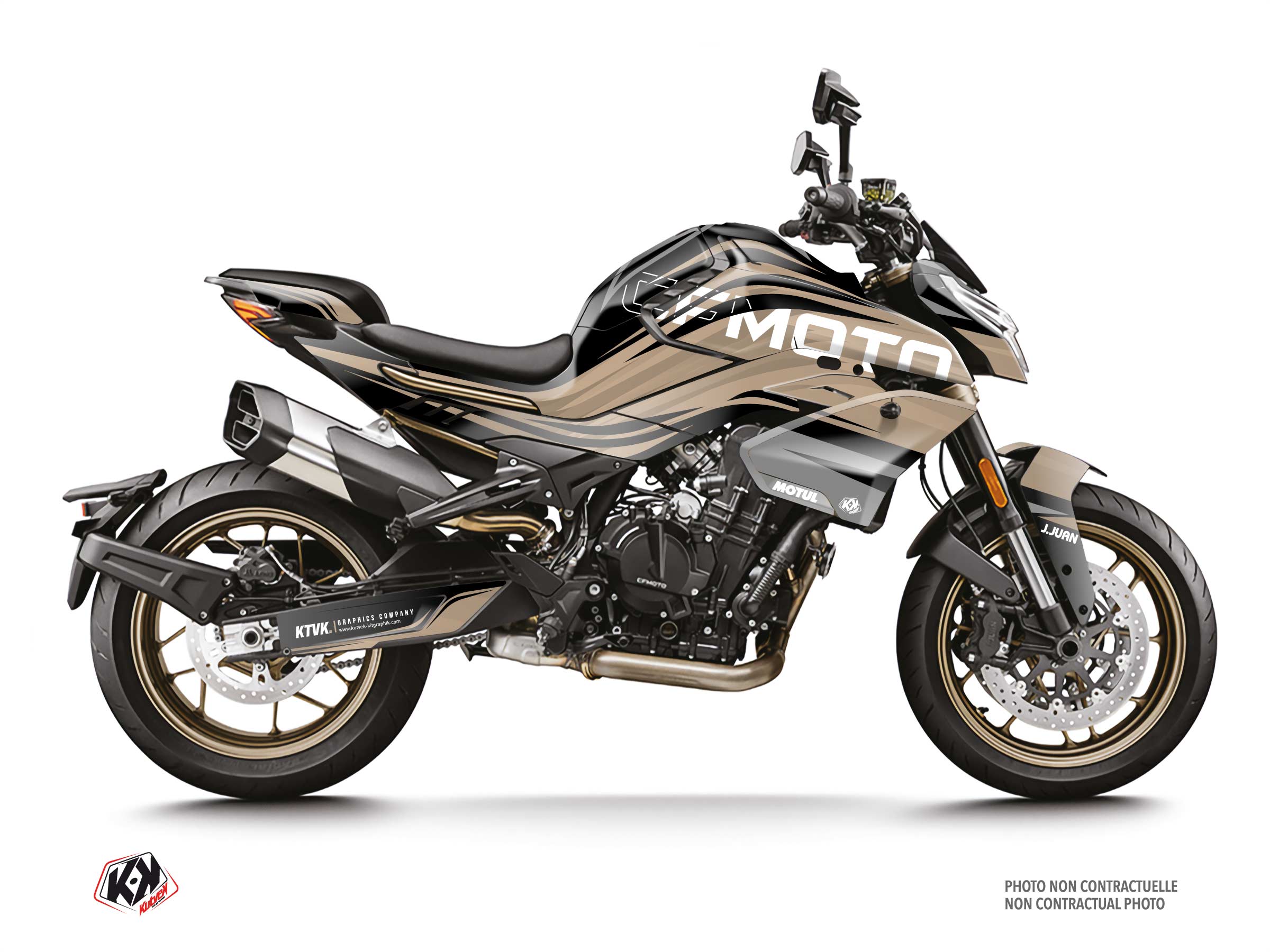 cf moto street bike drift  graphic kit black-copper