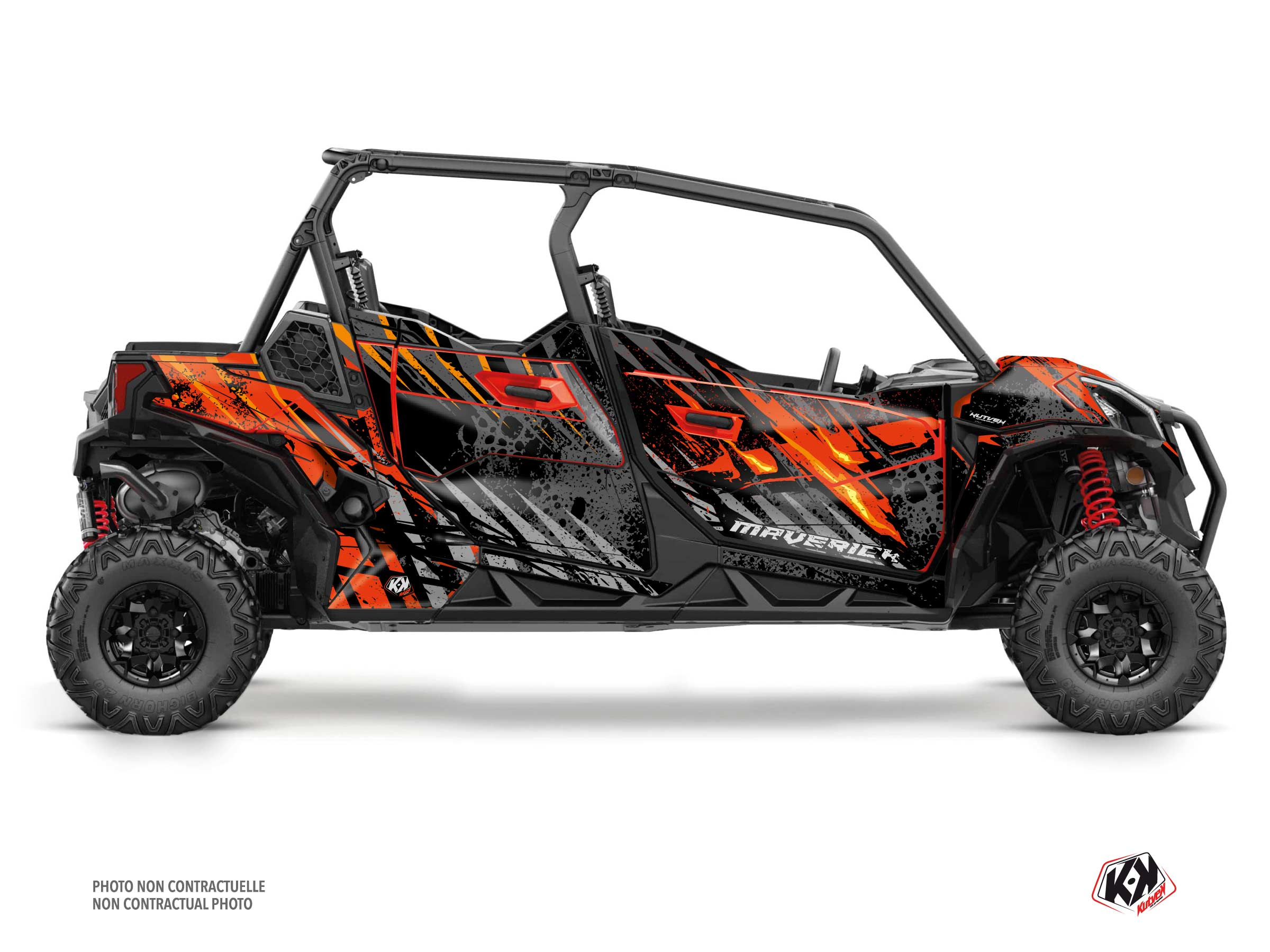 Kit Graphique ssv can-am maverick sport max ember rouge