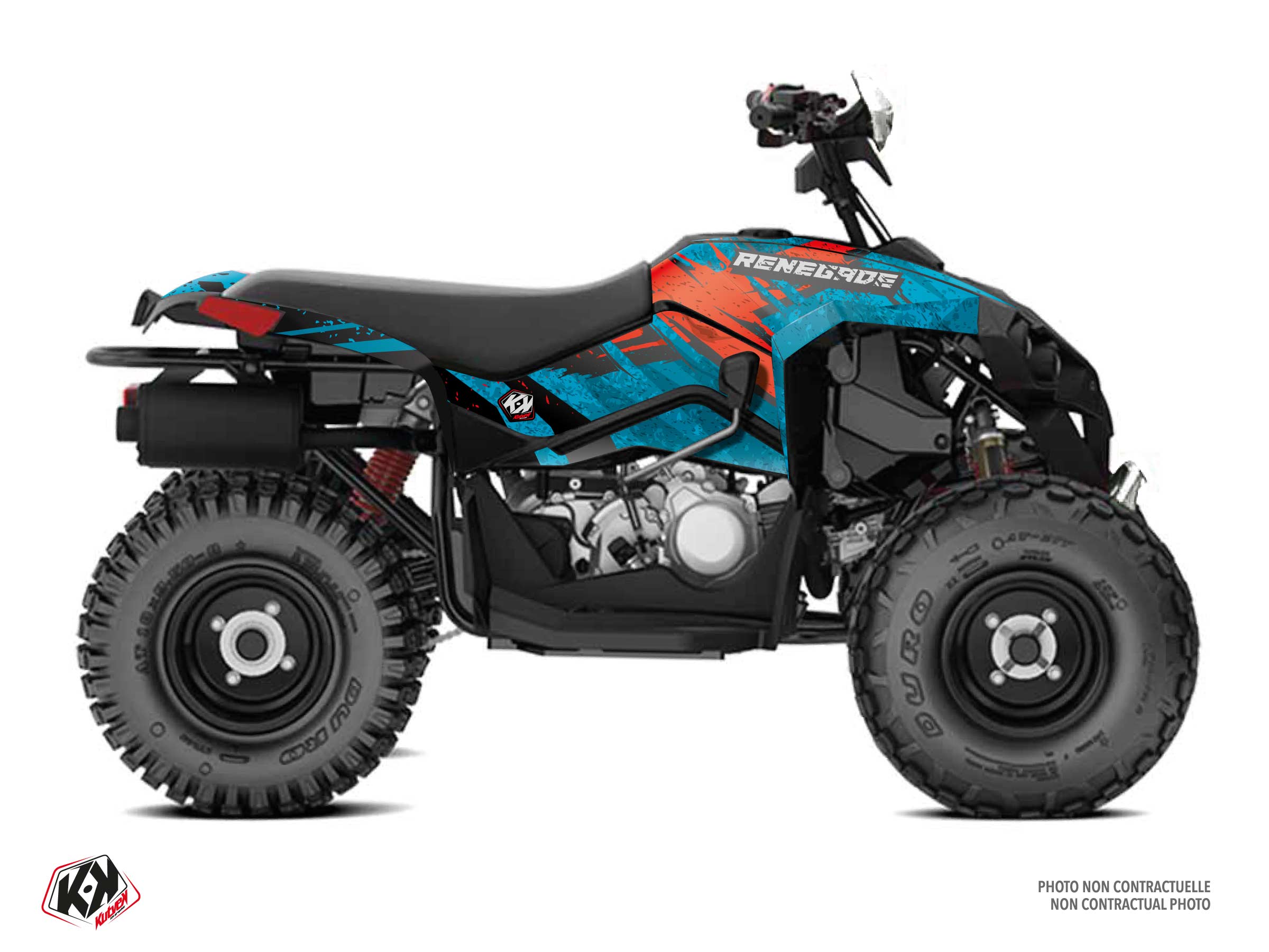 can-am atv ember  graphic kit turquoise