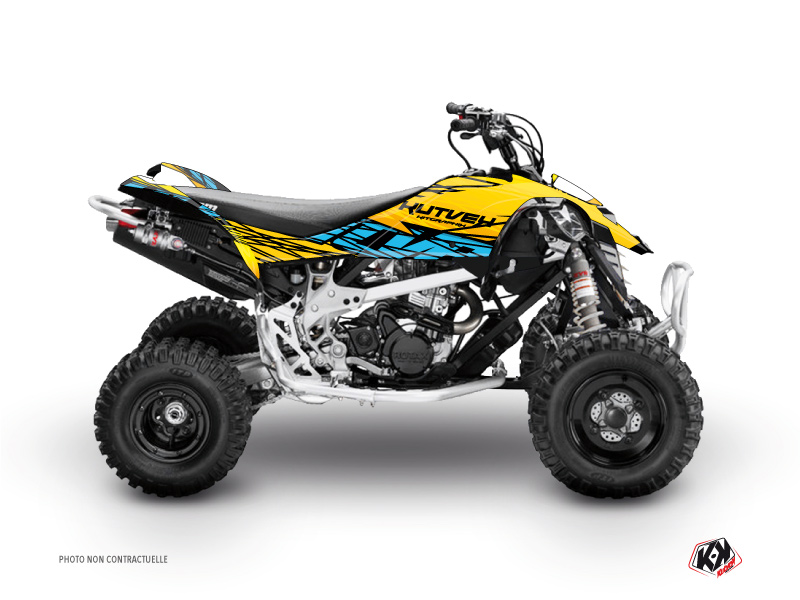 Can Am DS 650 ATV Eraser Graphic Kit Yellow Blue