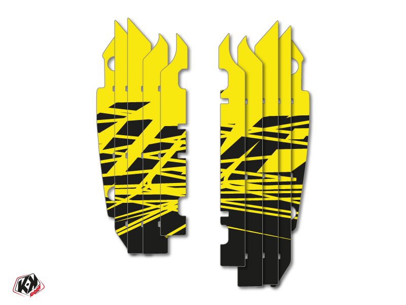 Graphic Kit Radiator guards Eraser Fluo Kawasaki 250 KXF 2013-2016 Yellow
