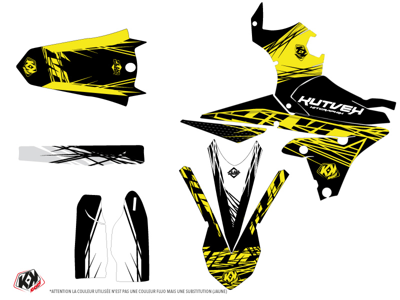 Yamaha 250 WRF Dirt Bike Eraser Fluo Graphic Kit Yellow LIGHT