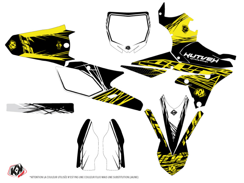 Yamaha 250 YZF Dirt Bike Eraser Fluo Graphic Kit Yellow