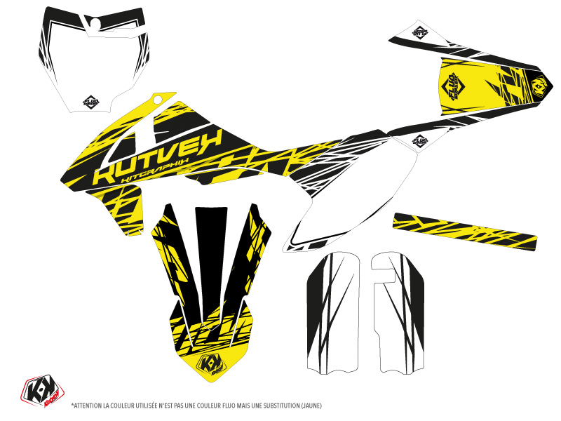 KTM 50 SX Dirt Bike Eraser Fluo Graphic Kit Yellow