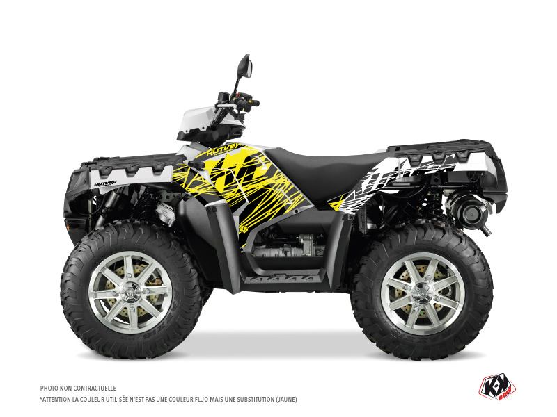 polaris atv eraser fluo  graphic kit yellow