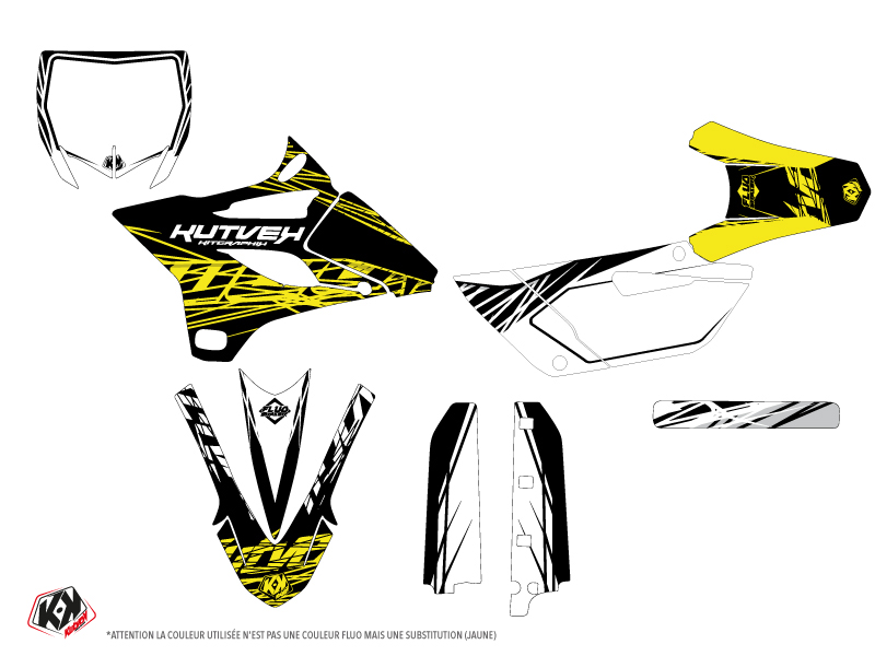 Yamaha 85 YZ Dirt Bike Eraser Fluo Graphic Kit Yellow