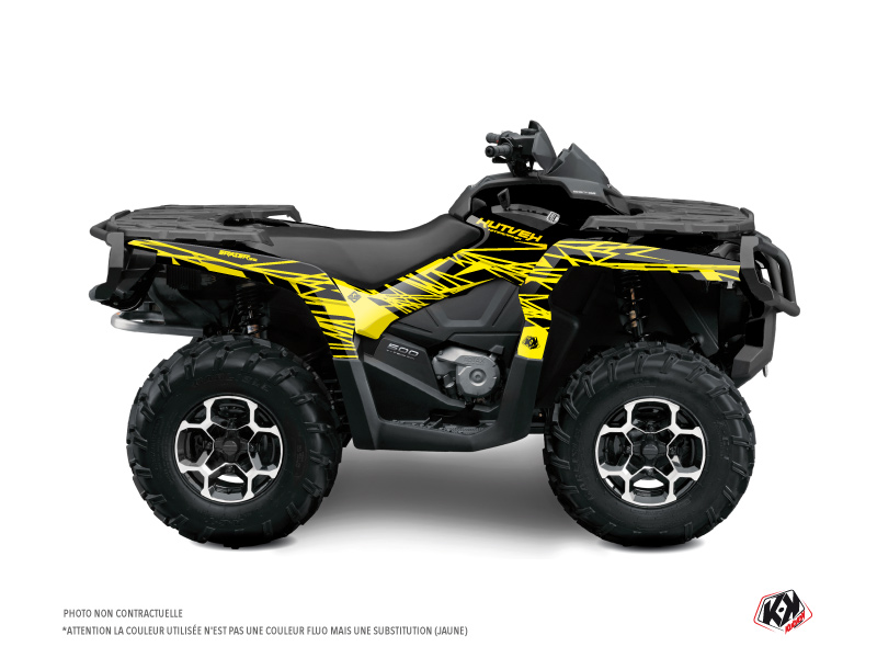 Can Am Outlander 500-650-800 MAX ATV Eraser Fluo Graphic Kit Yellow
