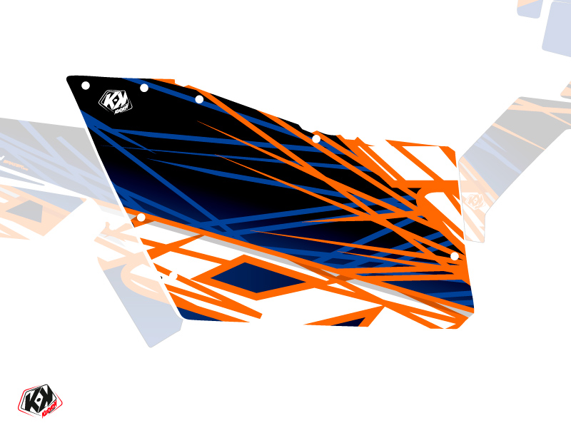 Kit Graphique Portes Origine Polaris Eraser SSV Polaris RZR 570/800/900 2008-2014 Bleu Orange