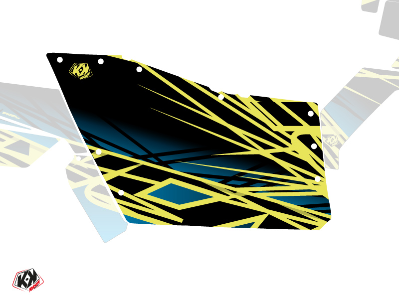 Kit Graphique Portes Origine Polaris Eraser SSV Polaris RZR 570/800/900 2008-2014 Neon Bleu
