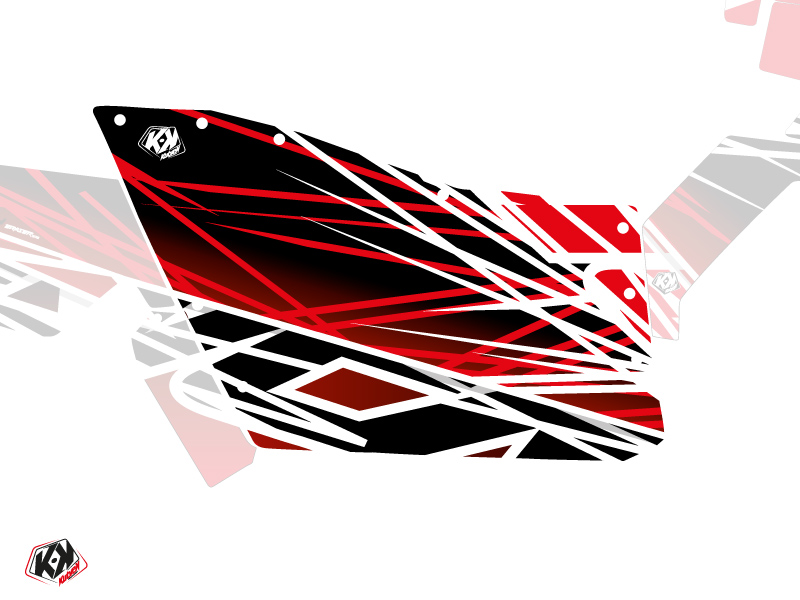 Kit Graphique Portes Origine Polaris Eraser SSV Polaris RZR 570/800/900 2008-2014 Rouge Blanc