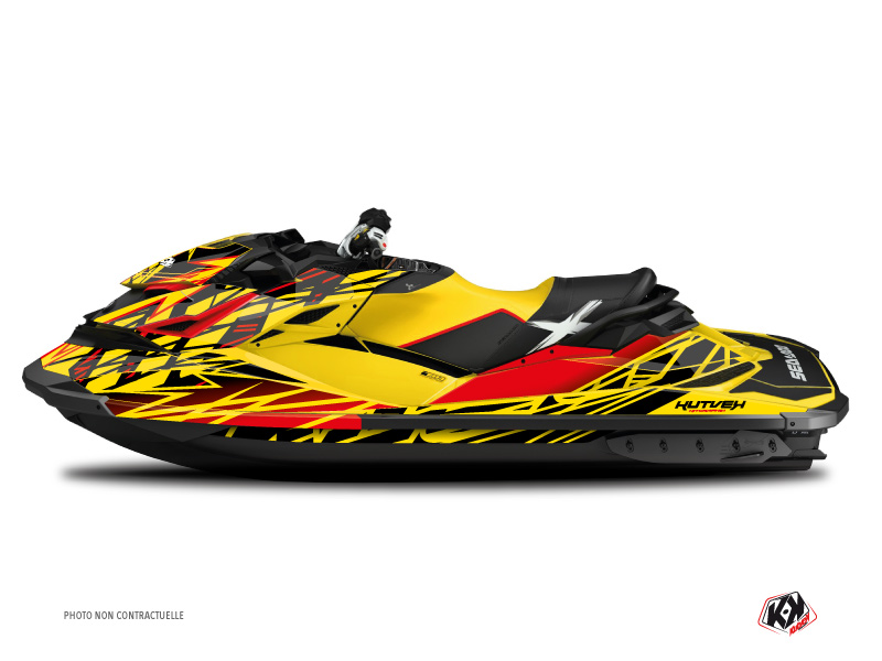 kit déco jet-ski seadoo eraser rouge-jaune 
