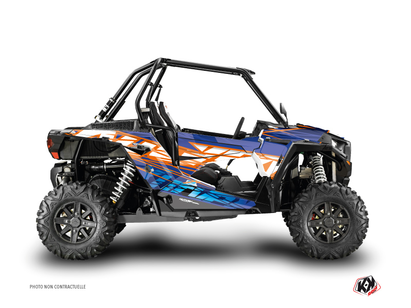 polaris utv eraser  graphic kit blue-orange