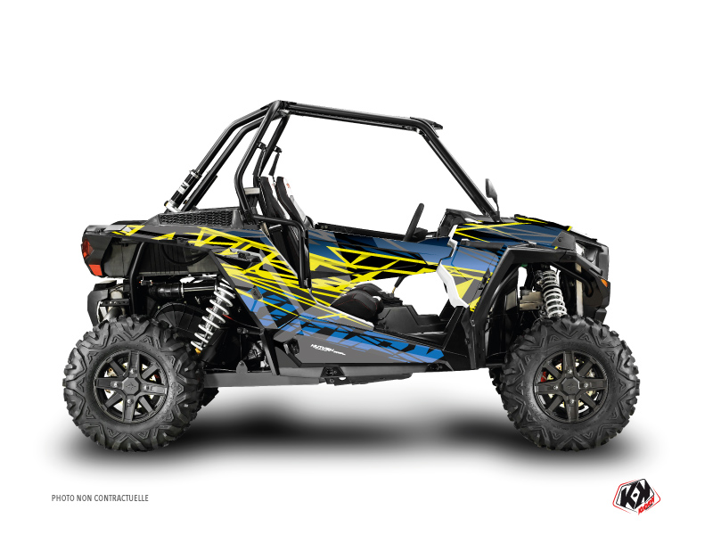 polaris utv eraser  graphic kit neon blue