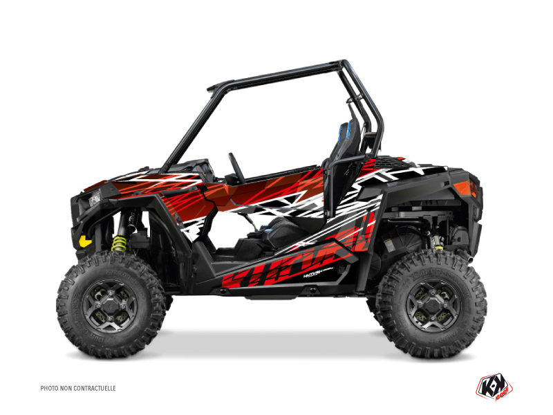 polaris utv eraser  graphic kit red-white