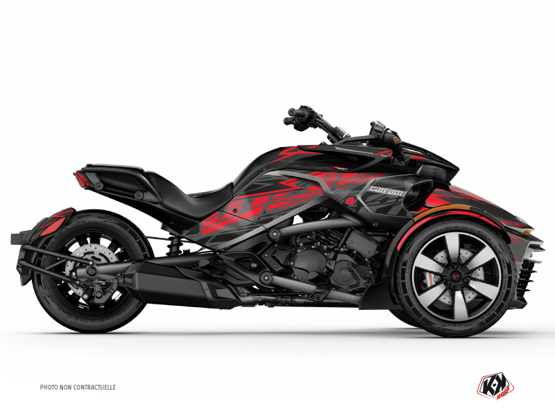Can Am Spyder F3 Limited Roadster Eraser Graphic Kit Grey Red 