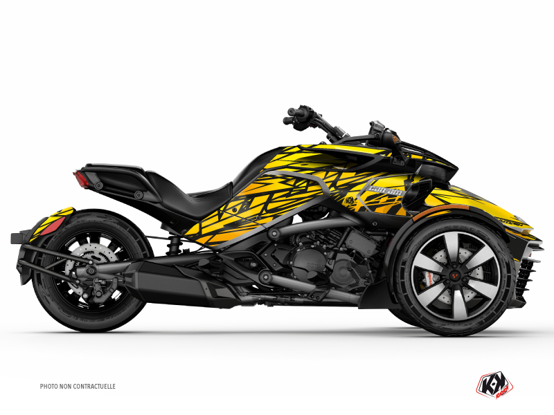 Can Am Spyder F3 Limited Roadster Eraser Graphic Kit Yellow