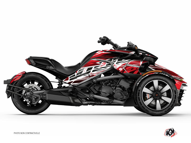 Can Am Spyder F3 Roadster Eraser Graphic Kit Red White