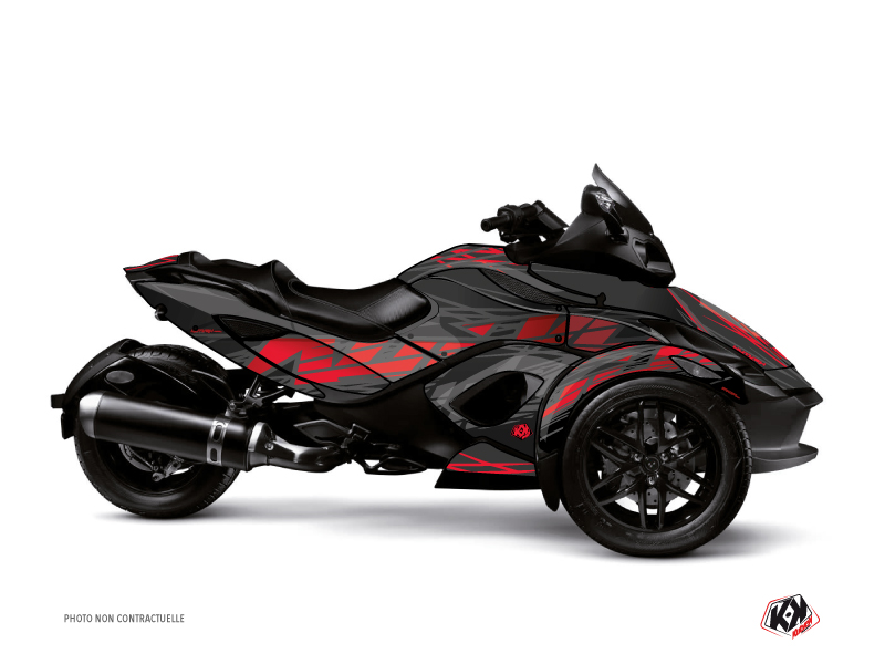 Can Am Spyder RT Roadster Eraser Graphic Kit Grey Red