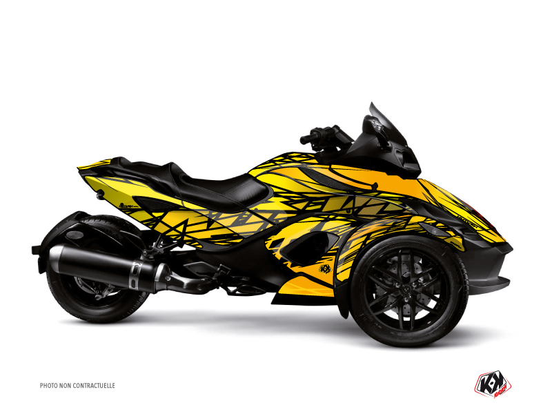 Can Am Spyder RT Limited Roadster Eraser Graphic Kit Yellow