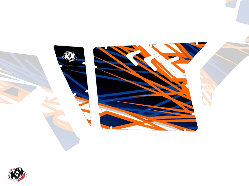 Kit Déco Portes Suicide XRW Eraser SSV Polaris RZR 570/800/900 2008-2014 Bleu Orange