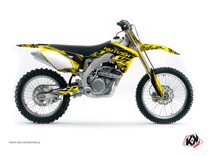 suzuki dirt bike eraser  graphic kit yellow-black