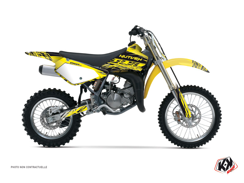 suzuki dirt bike eraser  graphic kit yellow-black