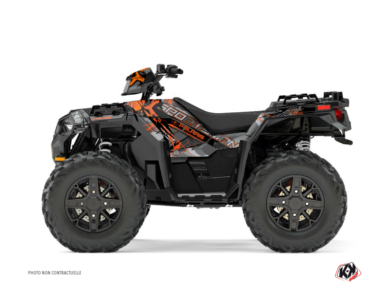 polaris atv evil  graphic kit grey-orange